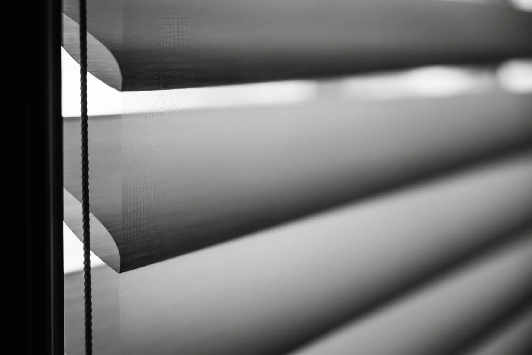 Close-up of the soft fabric vanes on a Pirouette® shade