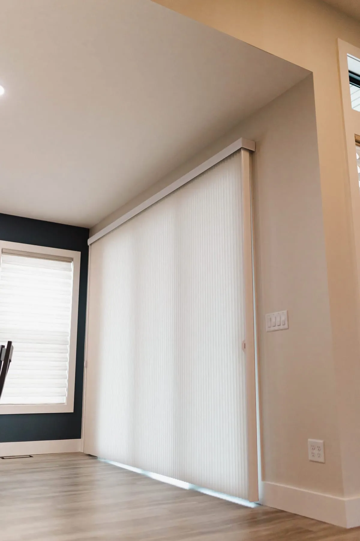 Sheer vertical panels on a patio door
