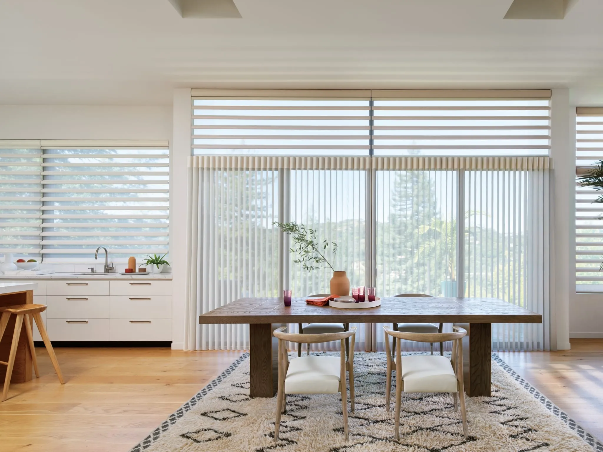 Luminette® privacy sheers on a sliding door