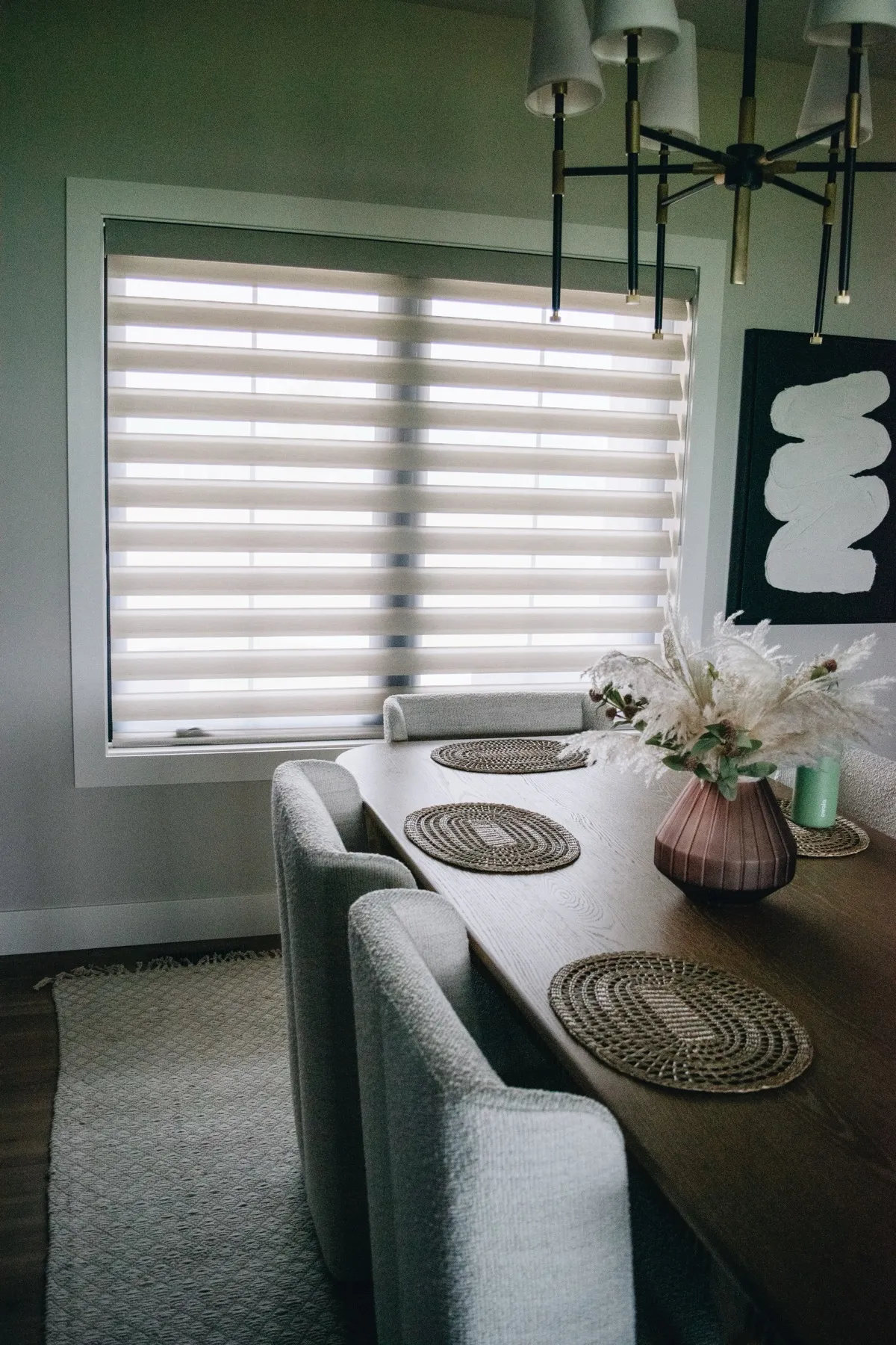 Dining area window with a Pirouette® shade