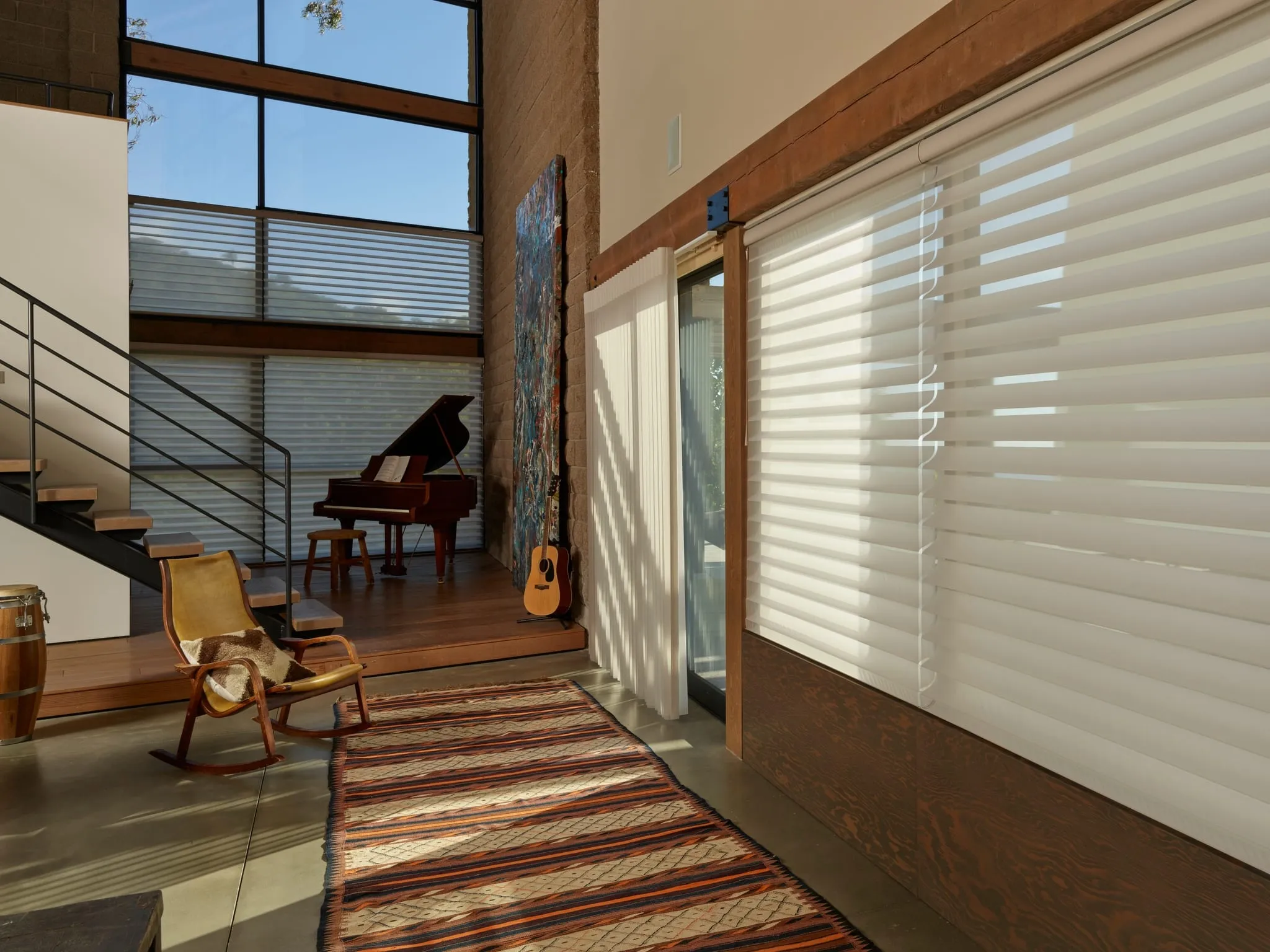 Silhouette® window shadings on a tall window